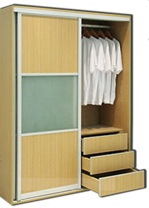 Sliding door closet with hanger